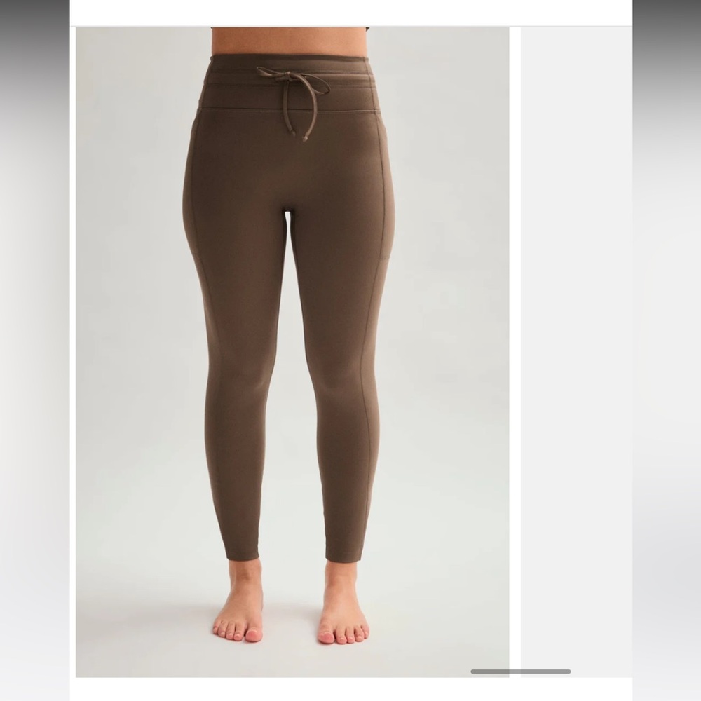Girlfriend Collective Cafe Compressive Drawstring Pocket Leggings Medium M - Picture 9 of 10